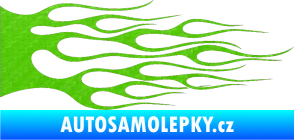 Samolepka Plameny 023 3D karbon zelený kawasaki