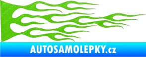 Samolepka Plameny 030 3D karbon zelený kawasaki