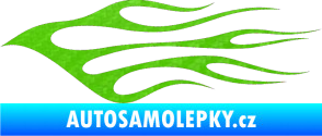 Samolepka Plameny 049 3D karbon zelený kawasaki