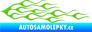 Samolepka Plameny 052 3D karbon zelený kawasaki