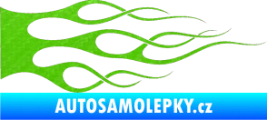 Samolepka Plameny 056 3D karbon zelený kawasaki