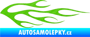 Samolepka Plameny 058 3D karbon zelený kawasaki