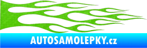Samolepka Plameny 070 3D karbon zelený kawasaki