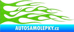 Samolepka Plameny 072 3D karbon zelený kawasaki