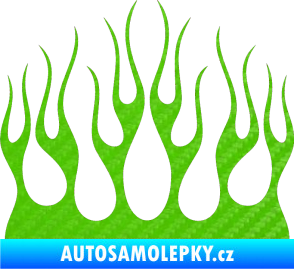 Samolepka Plameny 084 3D karbon zelený kawasaki