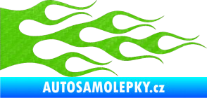 Samolepka Plameny 088 3D karbon zelený kawasaki