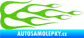 Samolepka Plameny 089 3D karbon zelený kawasaki