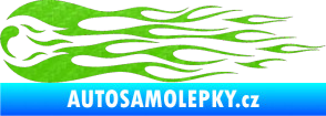 Samolepka Plameny 095 3D karbon zelený kawasaki