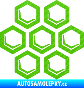 Samolepka Plástve 001 levá 3D karbon zelený kawasaki