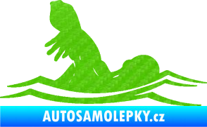 Samolepka Plavání 005 pravá 3D karbon zelený kawasaki