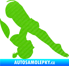 Samolepka Plavkyně 002 levá skok do vody 3D karbon zelený kawasaki