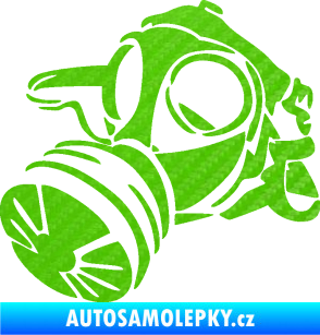 Samolepka Plynová maska levá 3D karbon zelený kawasaki
