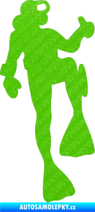 Samolepka Potápěč 001 pravá 3D karbon zelený kawasaki