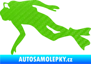 Samolepka Potápěč 002 levá 3D karbon zelený kawasaki