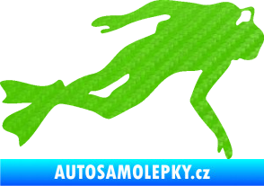 Samolepka Potápěč 002 pravá 3D karbon zelený kawasaki