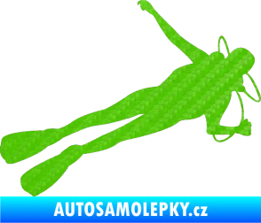 Samolepka Potápěč 004 pravá 3D karbon zelený kawasaki
