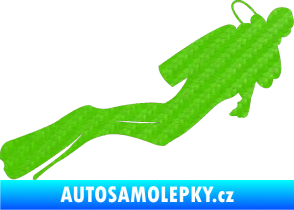 Samolepka Potápěč 005 pravá 3D karbon zelený kawasaki