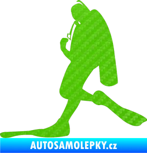 Samolepka Potápěč 007 levá 3D karbon zelený kawasaki