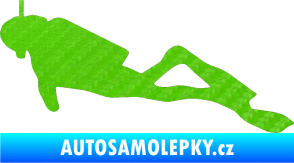 Samolepka Potápěč 009 levá 3D karbon zelený kawasaki