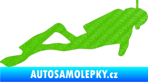 Samolepka Potápěč 009 pravá 3D karbon zelený kawasaki