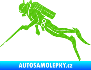 Samolepka Potápěč 010 levá 3D karbon zelený kawasaki