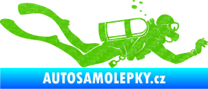 Samolepka Potápěč 011 pravá 3D karbon zelený kawasaki