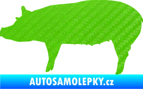 Samolepka Prase 002 levá 3D karbon zelený kawasaki