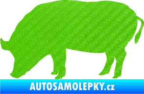 Samolepka Prase 004 levá 3D karbon zelený kawasaki
