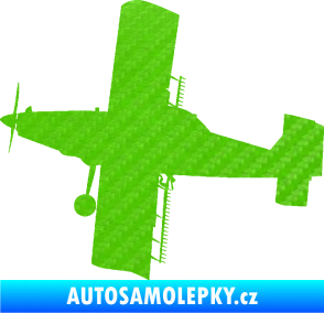 Samolepka Práškovací letoun Čmelák levá 3D karbon zelený kawasaki
