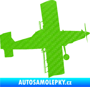 Samolepka Práškovací letoun Čmelák pravá 3D karbon zelený kawasaki