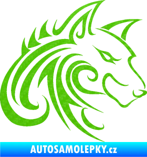 Samolepka Predator tattoo 001 pravá 3D karbon zelený kawasaki