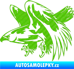 Samolepka Predators 034 levá 3D karbon zelený kawasaki