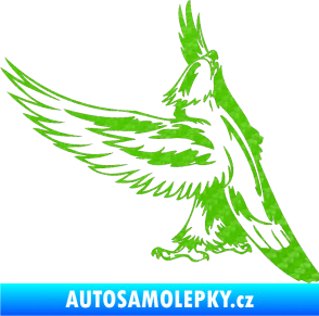 Samolepka Predators 054 levá orel 3D karbon zelený kawasaki