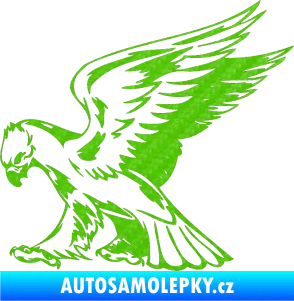 Samolepka Predators 072 levá 3D karbon zelený kawasaki