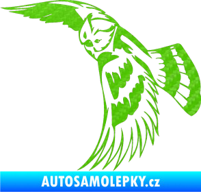 Samolepka Predators 081 levá sova 3D karbon zelený kawasaki