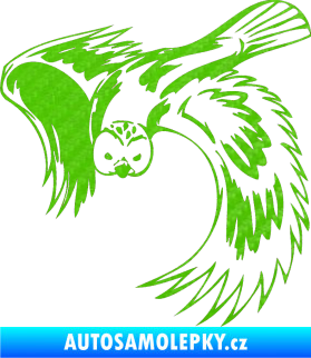 Samolepka Predators 085 levá sova 3D karbon zelený kawasaki