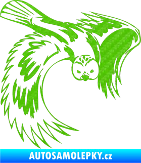Samolepka Predators 085 pravá sova 3D karbon zelený kawasaki