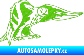 Samolepka Predators 094 pravá sova 3D karbon zelený kawasaki
