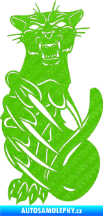 Samolepka Predators 110 levá puma 3D karbon zelený kawasaki