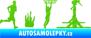 Samolepka Překážkové závody 001 pravá OCR 3D karbon zelený kawasaki