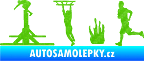 Samolepka Překážkové závody 001 levá OCR 3D karbon zelený kawasaki