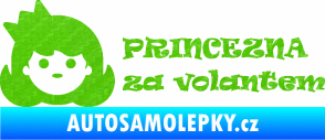 Samolepka Princezna za volantem 3D karbon zelený kawasaki