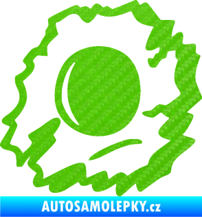 Samolepka Průstřel 002 levá 3D karbon zelený kawasaki