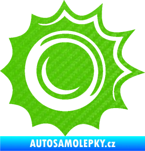 Samolepka Průstřel 003 levá 3D karbon zelený kawasaki