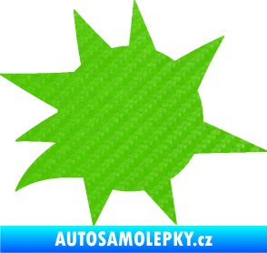 Samolepka Průstřel 004 pravá 3D karbon zelený kawasaki