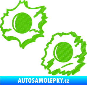 Samolepka Průstřely 001 levá 3D karbon zelený kawasaki