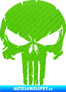 Samolepka Punisher 004 3D karbon zelený kawasaki