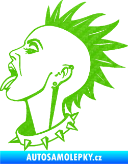 Samolepka Punk rocker lady levá 3D karbon zelený kawasaki