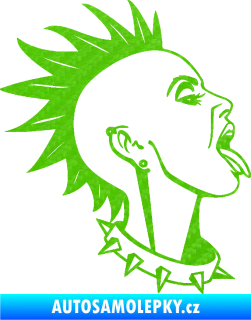 Samolepka Punk rocker lady pravá 3D karbon zelený kawasaki