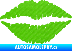 Samolepka Pusa 001 otisk rtů 3D karbon zelený kawasaki